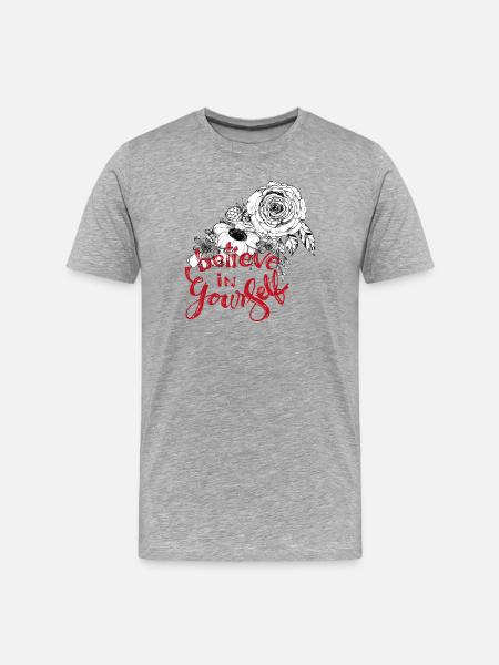 Croyez en vous - T-shirt bio Premium Homme - gris chiné