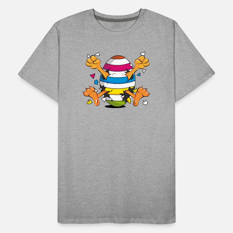 Poussin drôle dans un motif de dessin animé Easter Egg T-shirt bio Premium Homme