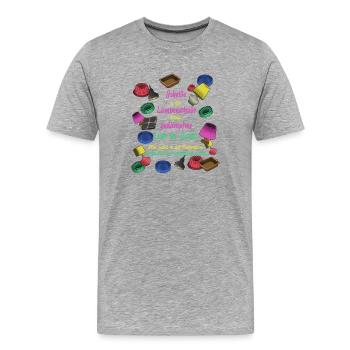 Scheiße in der Kuchenform... - Männer Premium Bio T-Shirt - Grau meliert - Vorne - Damien (186cm)
