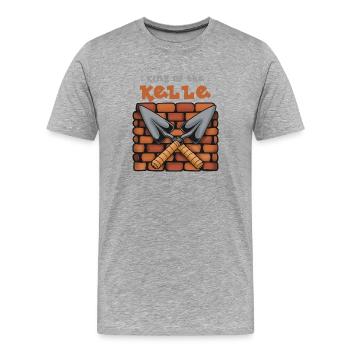 Roi de la truelle : Maître Maçon - T-shirt bio Premium Homme - gris chiné - Devant - Damien (186cm)