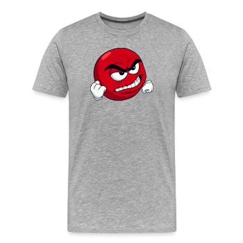 [Dein Text] Personalisiere es - Angry Meme Motiv - Männer Premium Bio T-Shirt - Grau meliert - Vorne - Damien (186cm)