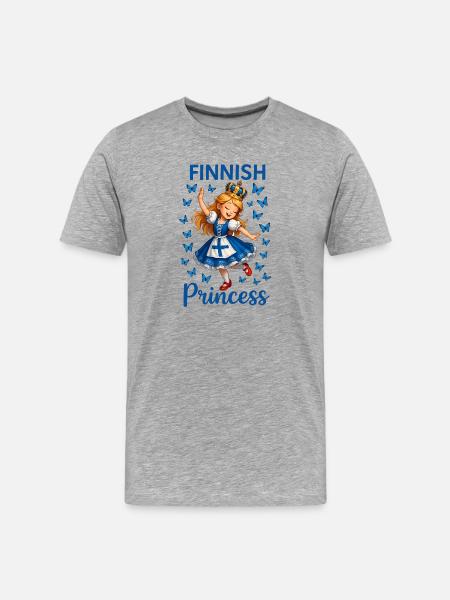 Prinzessin Finnland Blauer Schmetterling - Männer Premium Bio T-Shirt - Grau meliert