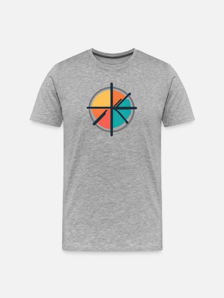 Minimal Geometric Circle Emblem - Men's Premium Organic T-Shirt - heather grey