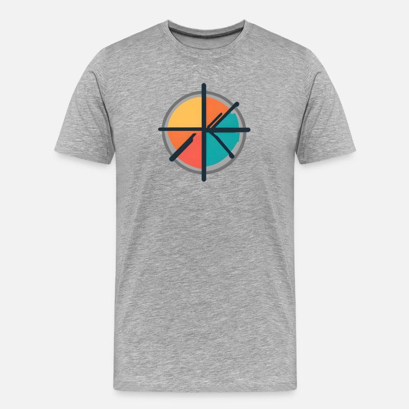 Minimal Geometric Circle Emblem - Männer Premium Bio T-Shirt - Grau meliert