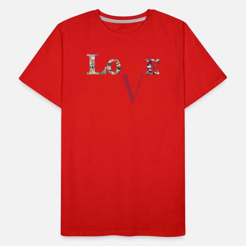 Love Patchwork Typography Men's Premium Organic T-Shirt