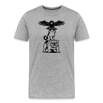 Strong Tier Trio - Men's Premium Organic T-Shirt - heather grey - Front - Damien (186cm)