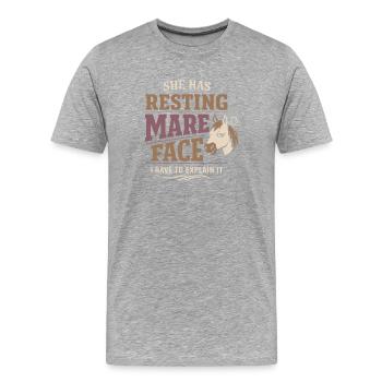 Horse Mood Humor Experienced Horse Owner - Men's Premium Organic T-Shirt - heather grey - Front - Damien (186cm)