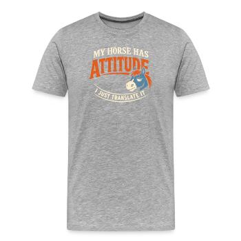 Horse Mood Humor Experienced Horse Owner - Men's Premium Organic T-Shirt - heather grey - Front - Damien (186cm)