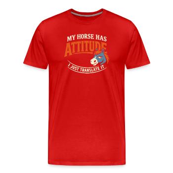 Pferdestimmung Humor Erfahrener Pferdebesitzer - Männer Premium Bio T-Shirt - Rot - Vorne - Damien (186cm)