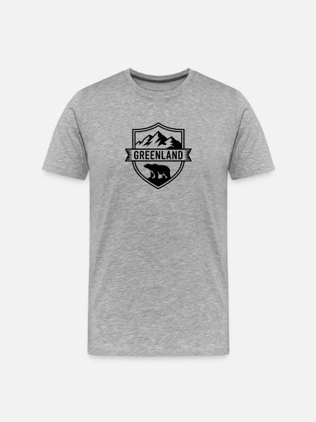 Grönland – Skiabzeichen-Tee - Männer Premium Bio T-Shirt - Grau meliert
