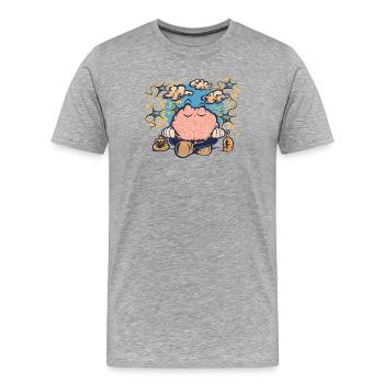 Zen-Gehirn - Männer Premium Bio T-Shirt - Grau meliert - Vorne - Damien (186cm)