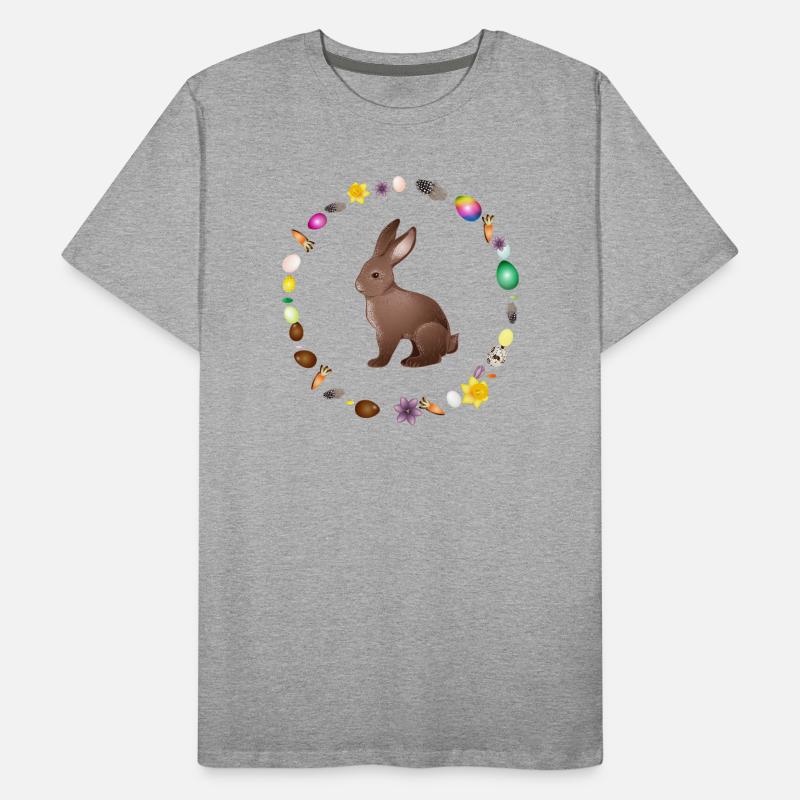 Easter bunny in Easter spring wreath Men's Premium Organic T-Shirt