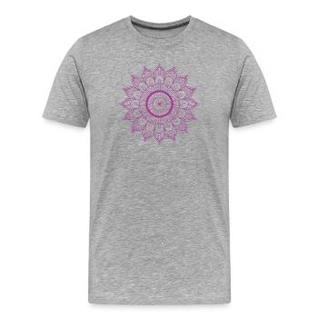 Mandala - Männer Premium Bio T-Shirt - Grau meliert - Vorne - Damien (186cm)