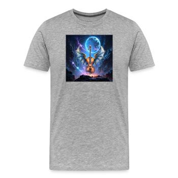 Violinstern-Flügel-Fantasie - Männer Premium Bio T-Shirt - Grau meliert - Vorne - Damien (186cm)
