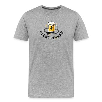 Elektrinker – Lustiger Spruch Elektriker & Bier - Männer Premium Bio T-Shirt - Grau meliert - Vorne - Damien (186cm)