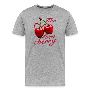 CHERRIES The best cherry - Men's Premium Organic T-Shirt - heather grey - Front - Damien (186cm)