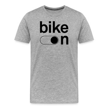 Bike-on - Men's Premium Organic T-Shirt - heather grey - Front - Damien (186cm)