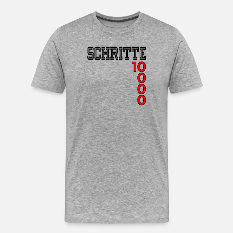 Sport Motivation Schritte - Männer Premium Bio T-Shirt - Grau meliert