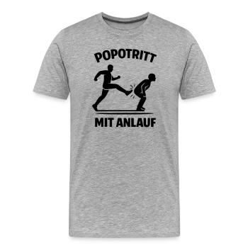 Kick in the butt with a run-up - Men's Premium Organic T-Shirt - heather grey - Front - Damien (186cm)