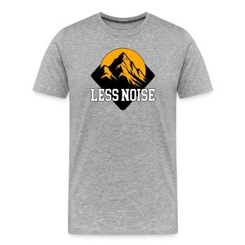 Less Noise | Minimalist outdoor graphic - Men's Premium Organic T-Shirt - heather grey - Front - Damien (186cm)