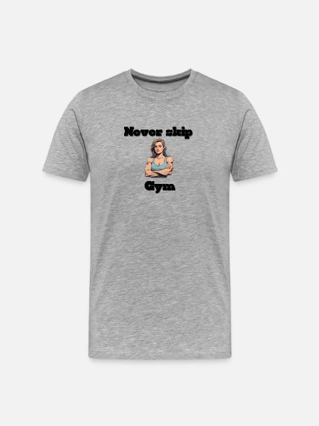 Starke Fitnessheldin Illustration - Männer Premium Bio T-Shirt - Grau meliert