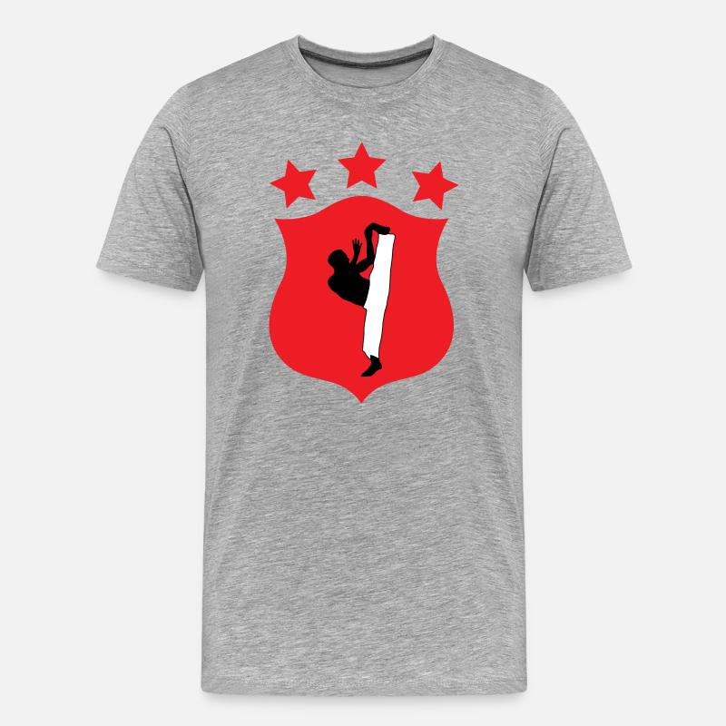 Capoeira – Kampf – Tanz - Männer Premium Bio T-Shirt - Grau meliert