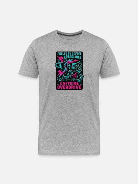 Telearbeit – Telearbeit – Voll-Fernarbeit - Männer Premium Bio T-Shirt - Grau meliert