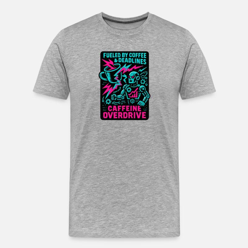 Telearbeit – Telearbeit – Voll-Fernarbeit - Männer Premium Bio T-Shirt - Grau meliert