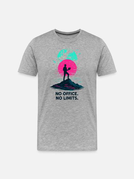 Telecommuting No office, no limits - Men's Premium Organic T-Shirt - heather grey