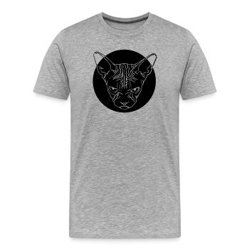 Tête de sphinx - T-shirt bio Premium Homme - gris chiné - Devant - Damien (186cm)