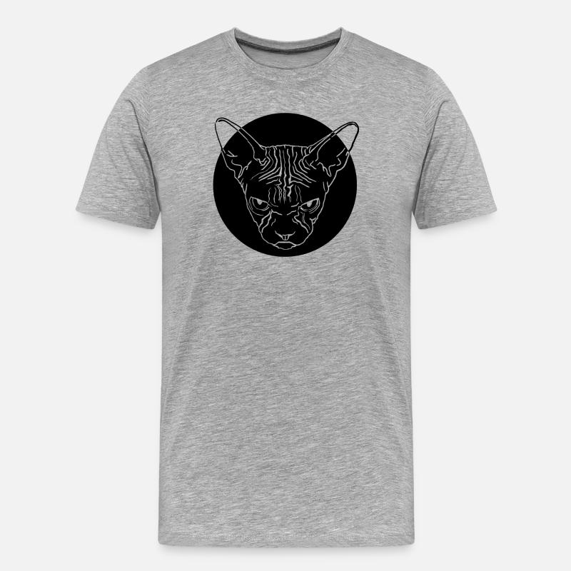 Sphinxkopf - Männer Premium Bio T-Shirt - Grau meliert
