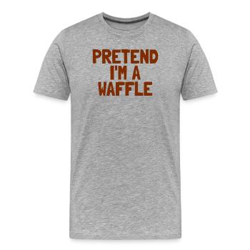 Frühstück an Halloween: Ich tu so, als wäre ich ei - Männer Premium Bio T-Shirt - Grau meliert - Vorne - Damien (186cm)