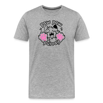 Paw Paw Purray Cat | Funny paw motif - Men's Premium Organic T-Shirt - heather grey - Front - Damien (186cm)
