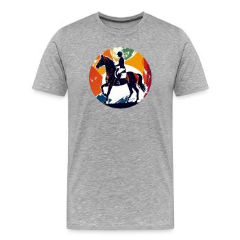 Equestrian Horse Silhouette Beautiful Equestrian Motif - Men's Premium Organic T-Shirt - heather grey - Front - Damien (186cm)