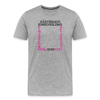 Guestbook School Enrollment 2026 Start of School School Child - Men's Premium Organic T-Shirt - heather grey - Front - Damien (186cm)
