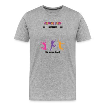 Confirmation 2026 Tenue de livre d’or Sacrement Foi - T-shirt bio Premium Homme - gris chiné - Devant - Damien (186cm)