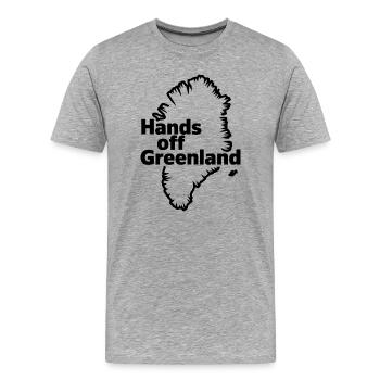 Pas touches au Groenland ! - Groenland / Grønland - T-shirt bio Premium Homme - gris chiné - Devant - Damien (186cm)