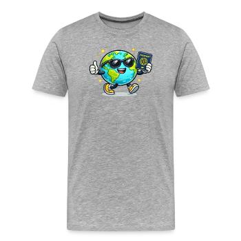 Globe Buddy Pass-Abenteuer - Männer Premium Bio T-Shirt - Grau meliert - Vorne - Damien (186cm)