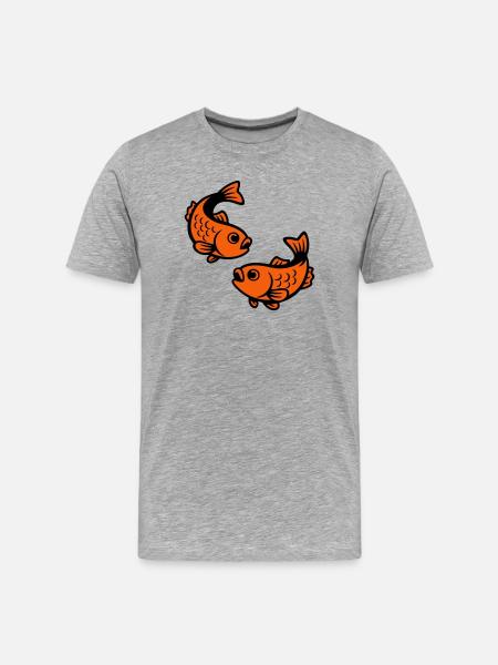 Fish in Japan Style - Men's Premium Organic T-Shirt - heather grey