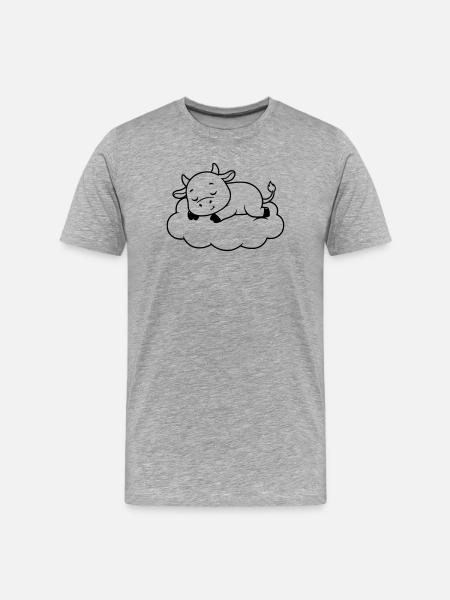 Sleeping Cow Cloud Dream Baby - Men's Premium Organic T-Shirt - heather grey