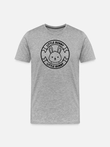 Logo Petit Lapin Bébé Mignon - T-shirt bio Premium Homme - gris chiné