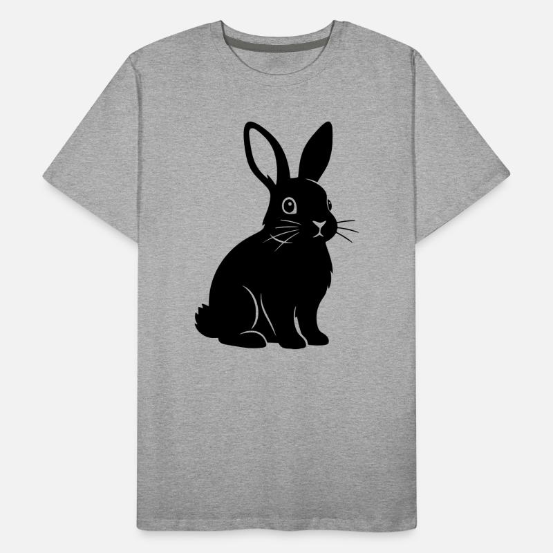 Bunny Rabbit Silhouette Black Vector Men's Premium Organic T-Shirt