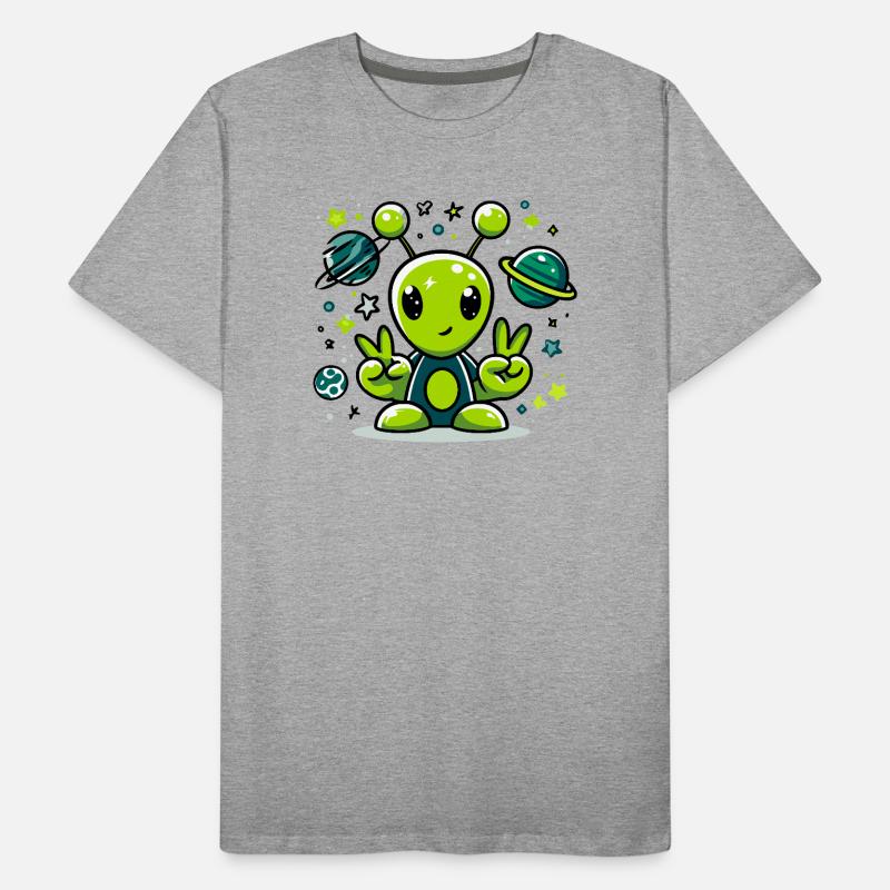 Extraterrestre vert dans l’espace T-shirt bio Premium Homme
