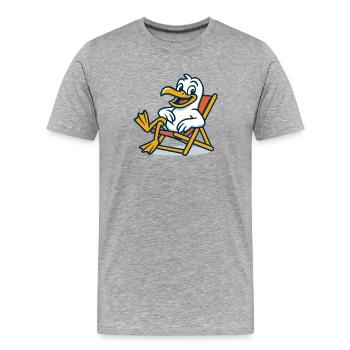 Canard décontracté sur chaise longue - T-shirt bio Premium Homme - gris chiné - Devant - Damien (186cm)