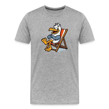 Lounge seagull on the beach - Men's Premium Organic T-Shirt - heather grey - Front - Damien (186cm)