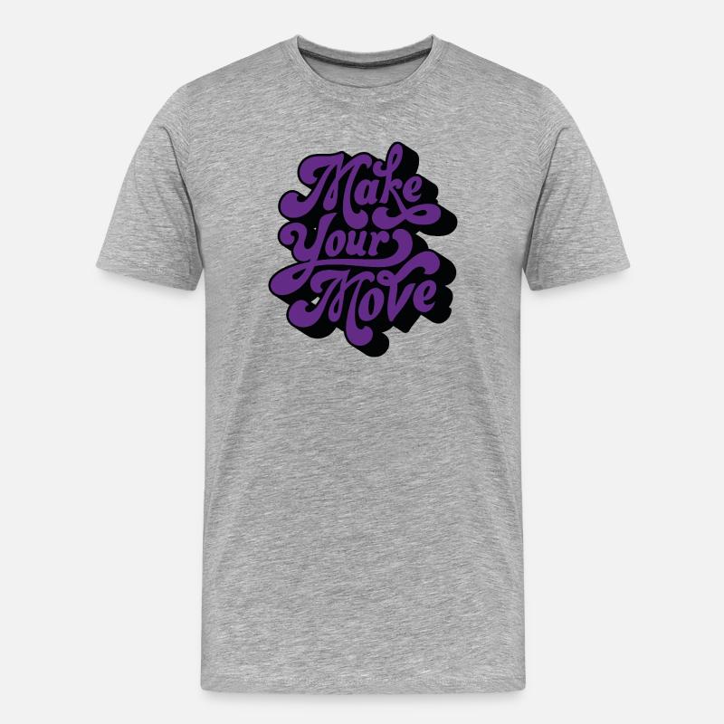 Make Your Move Retro Script - Men's Premium Organic T-Shirt - heather grey