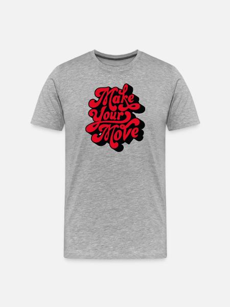 Make Your Love Retro Script - Männer Premium Bio T-Shirt - Grau meliert