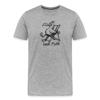 Pélican sur la chaise longue – Chez moi - T-shirt bio Premium Homme - gris chiné - Devant - Damien (186cm)