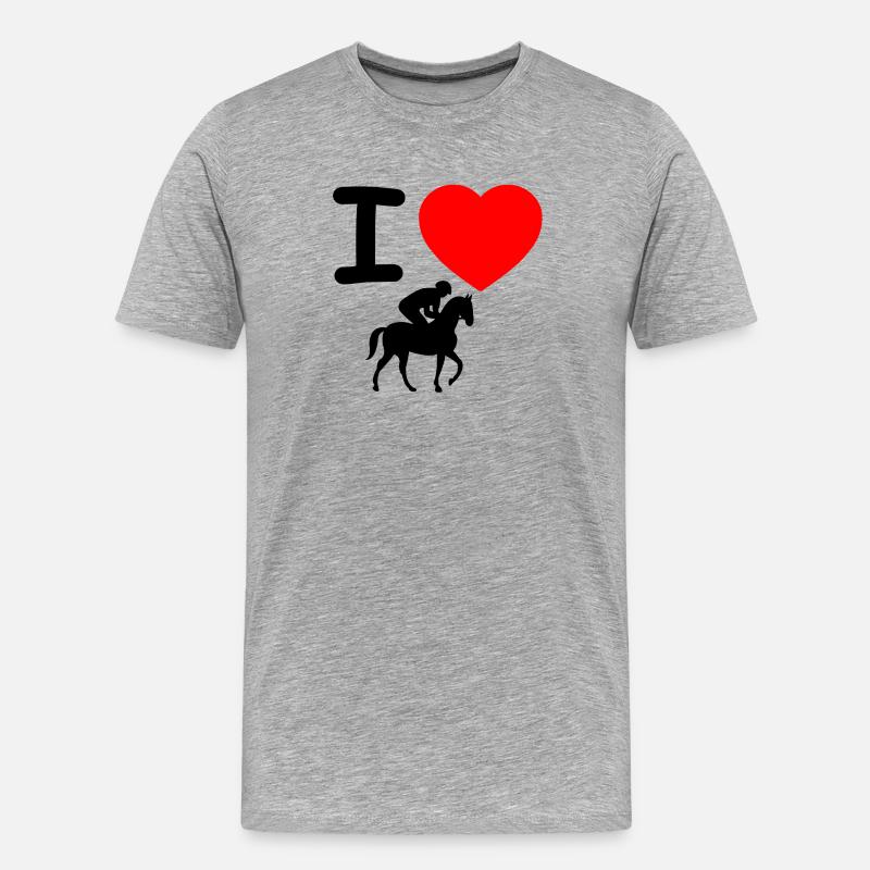 Pferde - Männer Premium Bio T-Shirt - Grau meliert