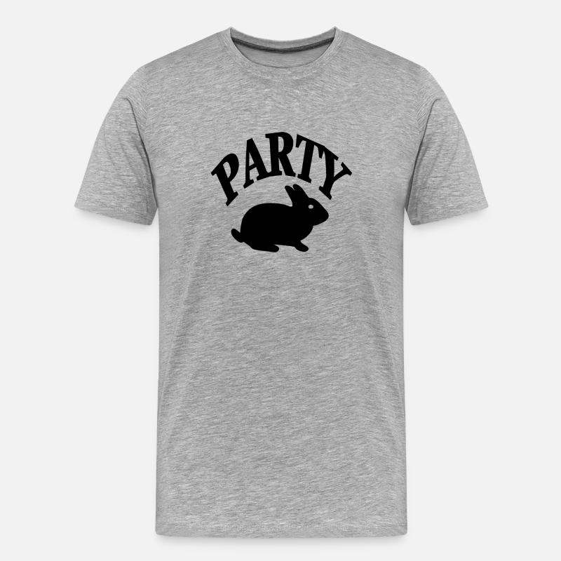Party - Männer Premium Bio T-Shirt - Grau meliert